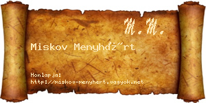 Miskov Menyhért névjegykártya